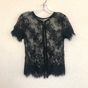 Sheer Black Lace Top